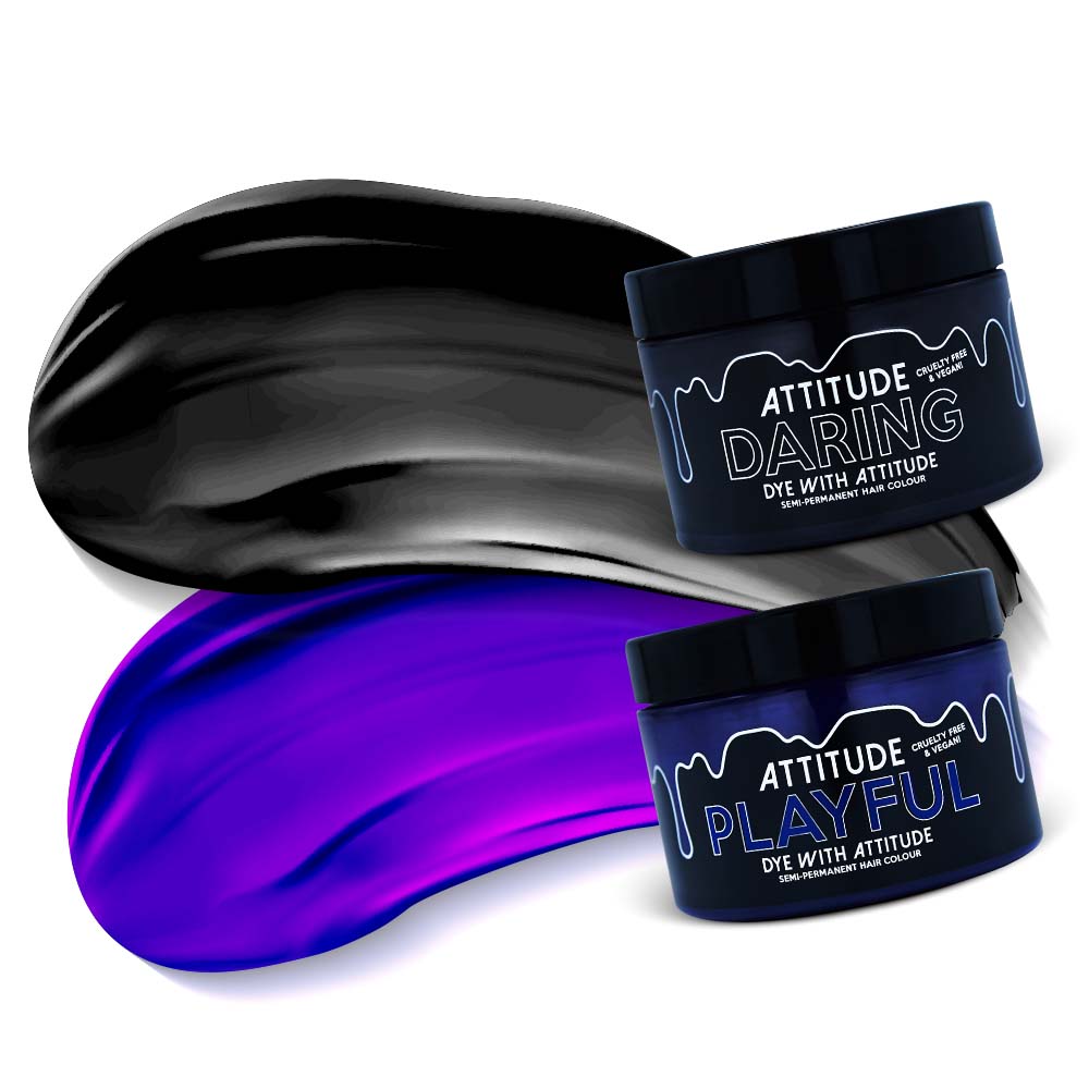 Attitude Hair Dye - WITCH HOUSE Halloween Duo Semi permanente haarverf combi - Zwart/Paars